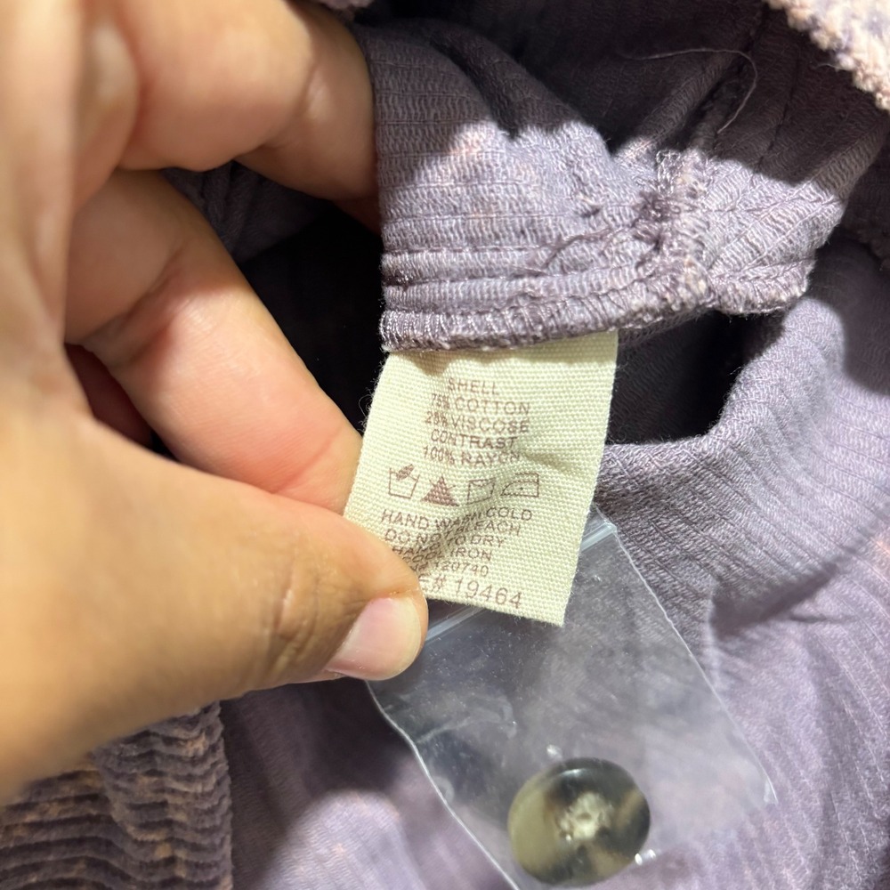 Mystree Shacket Corduroy Bleached Purple Pink Oversized Button Up Shirt Jacket M - Picture 6 of 11